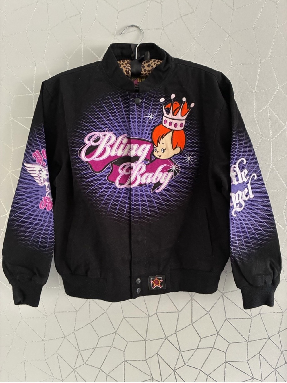 The Flintstones Pebbles Jacket VTG Large 9-10 cotton Embroidered JH Design
